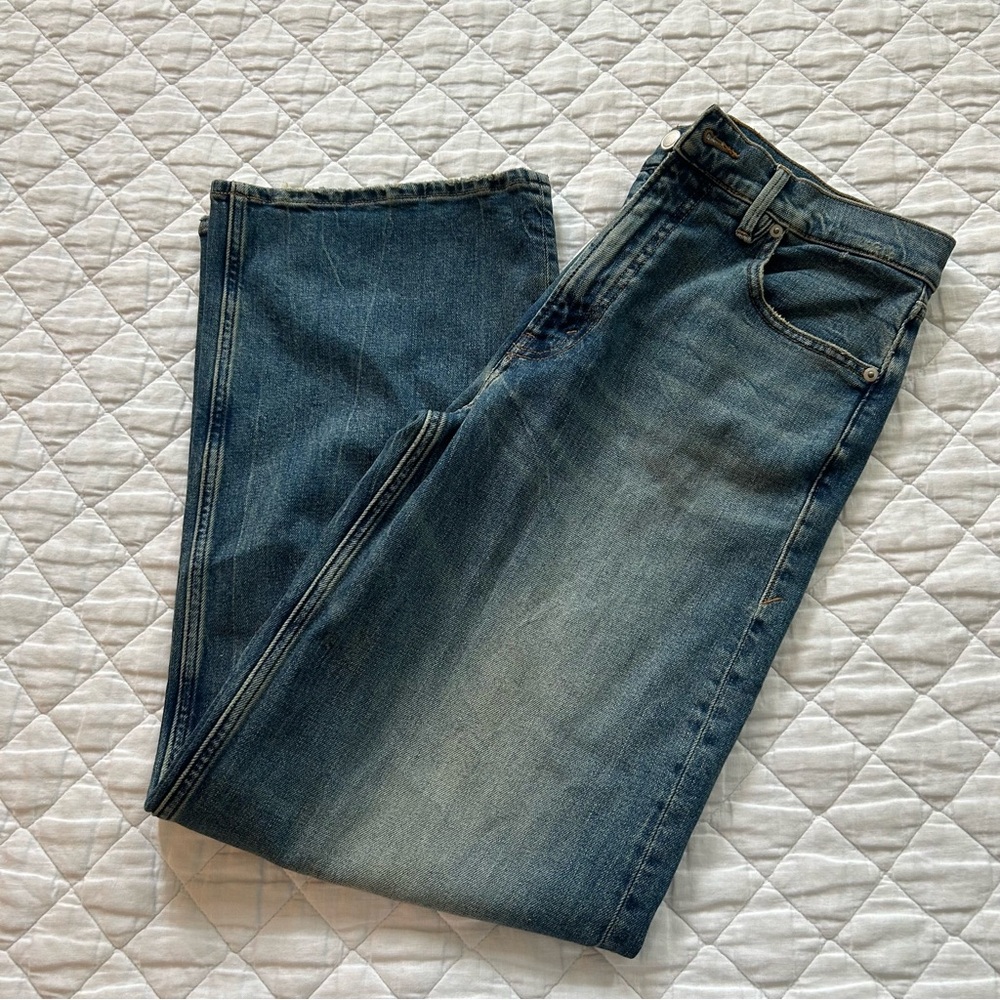 Good American Good Standard High-Rise Baggy Jeans in Dark Denim - Picture 12 of 14